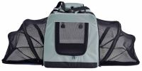 Pet Life 'Hounda Accordion' Metal Framed Soft-Folding Collapsible Dual-Sided Expandable Pet Dog Crate - Grey - X-Small