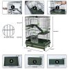 4-Tier 32Small Animal Metal Cage Height Adjustable with Lockable Casters Grilles - Default