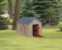 Deluxe Indoor & Outdoor Dog House for Medium/Large Breeds, Tan/Blue - Tan/Blue