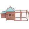 Chicken Coop with Nest Box Mocha 74.8"x28.3"x40.2" Solid Firwood - Brown