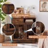 Dog crates; indoor pet crate end tables; decorative wooden kennels with removable trays.(Rustic Brown; 32.28''W*22.83''D*33.46''H) - 1