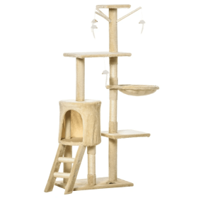Living Room Pet Play Condo Scratching Posts Ladder For Cat Play Tree - As pic show - Pets