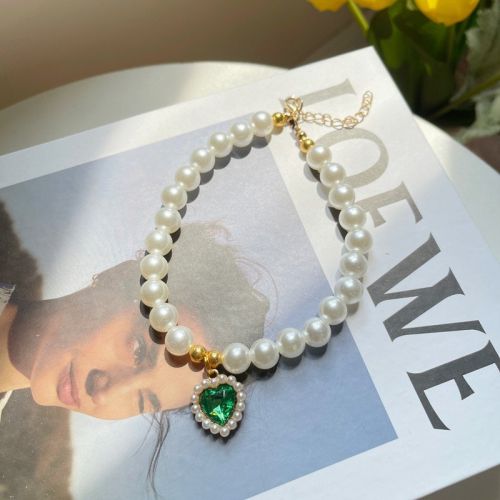 Pet Jewelry Cat Dog Necklace Retro Love Crystal Pendant Necklace Pet Products